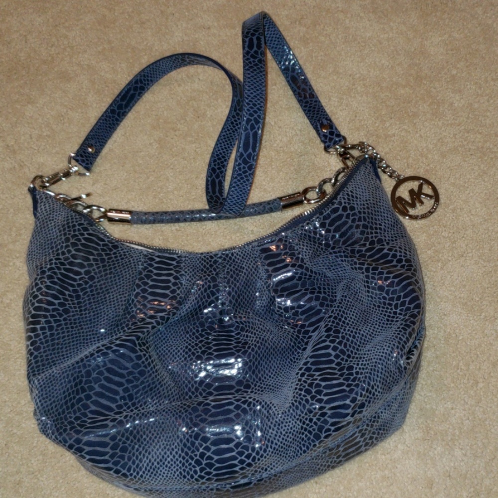 Michael Kors Navy Alligator Skin Purse, EUC